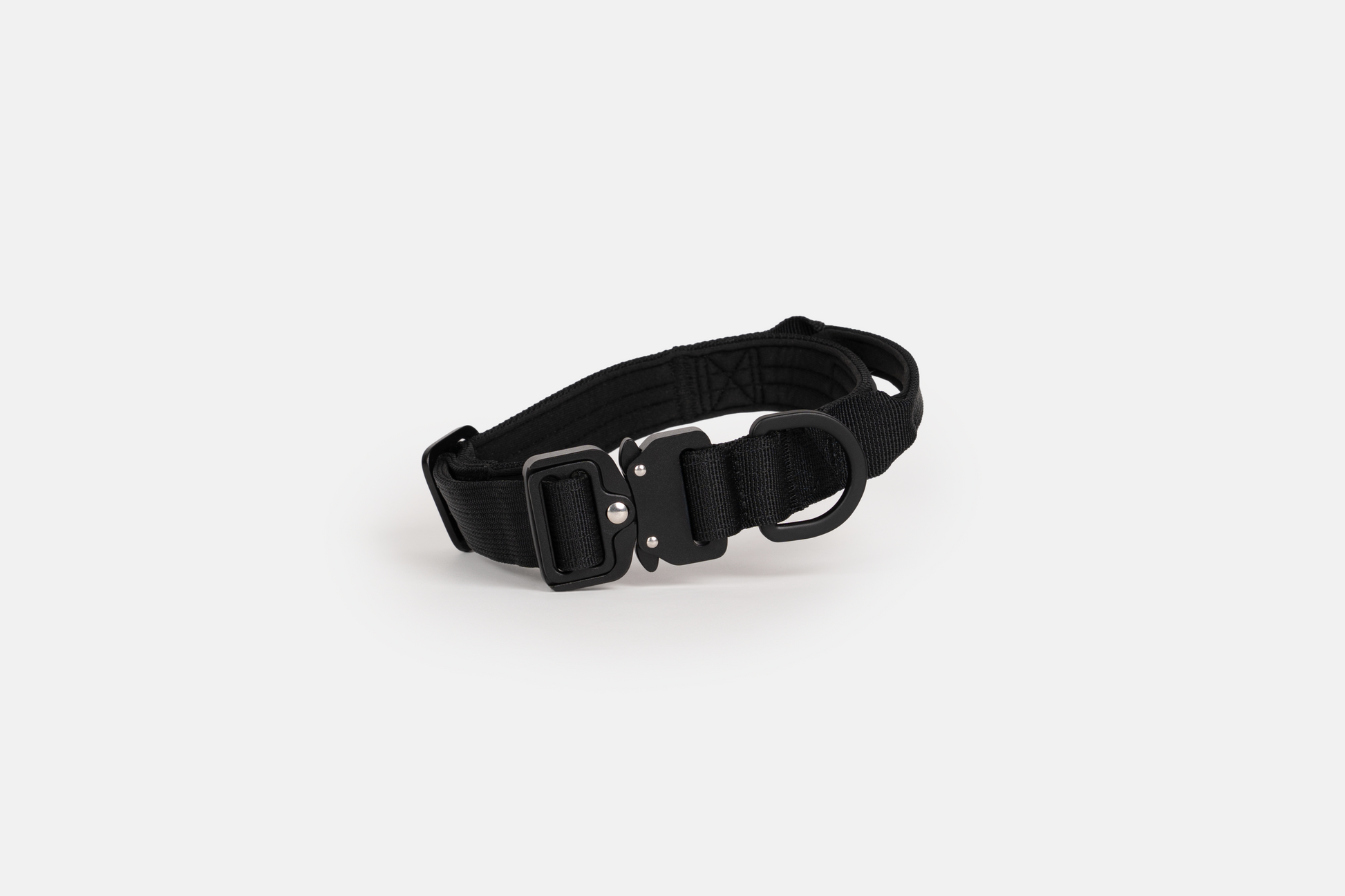 Hundehalsband - robustes Outdoor Halsband für Hunde Schwarz Vorne
