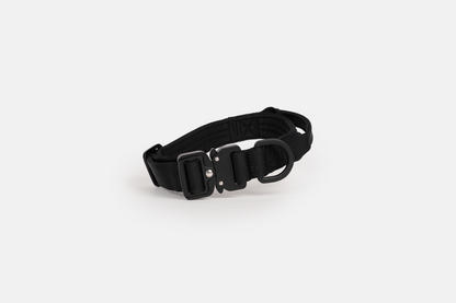 Hundehalsband - robustes Outdoor Halsband für Hunde Schwarz Vorne
