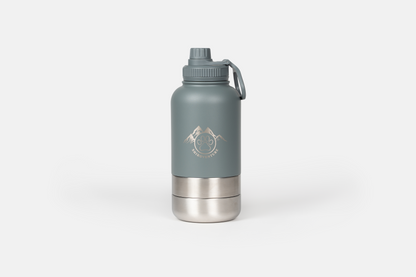 Shiroventure Thermoflasche - isolierte Flasche für Hund & Mensch, Grau; Ansicht von vorne