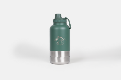 Shiroventure Thermoflasche - isolierte Flasche für Hund & Mensch, Grün; Ansicht von vorne