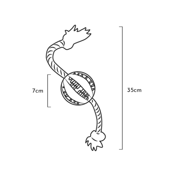 Retorn Rub Floating Dental Ball - schwimmendes Hundespielzeug, Länge Seil und Ball